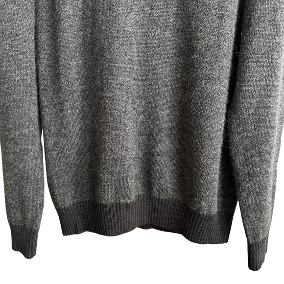 GRAN SASSO Vision Italian Wool Alpaca Gray Turtleneck Sweater Quiet Luxury L - Picture 4 of 13